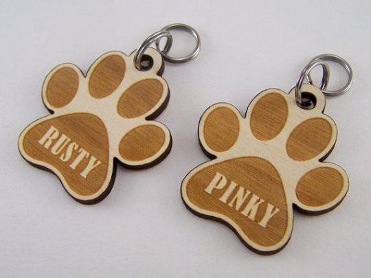Laser Cut Engraved Dog Paw Keychain Free CDR Vectors Art