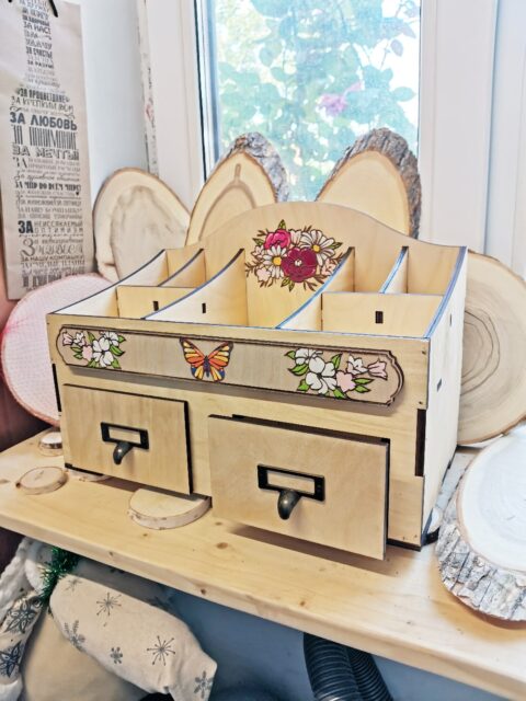 Laser Cut Cosmetics Jewelry Organizer Storage Box With Drawers Free CDR Vectors Art