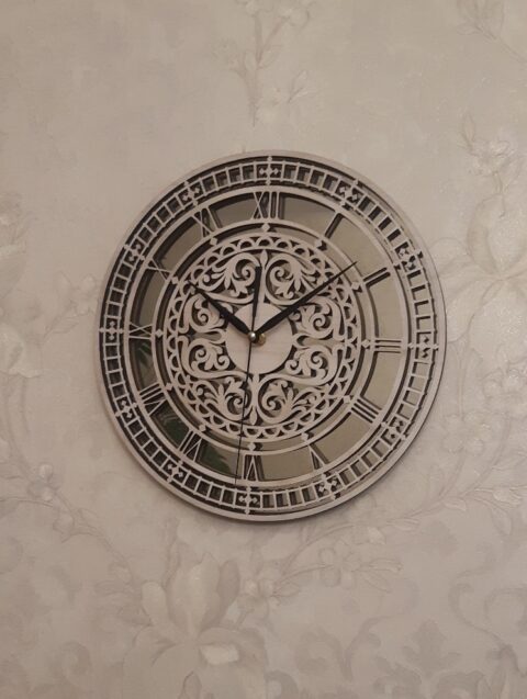 Laser Cut Carved Wall Clock Free CDR Vectors Art