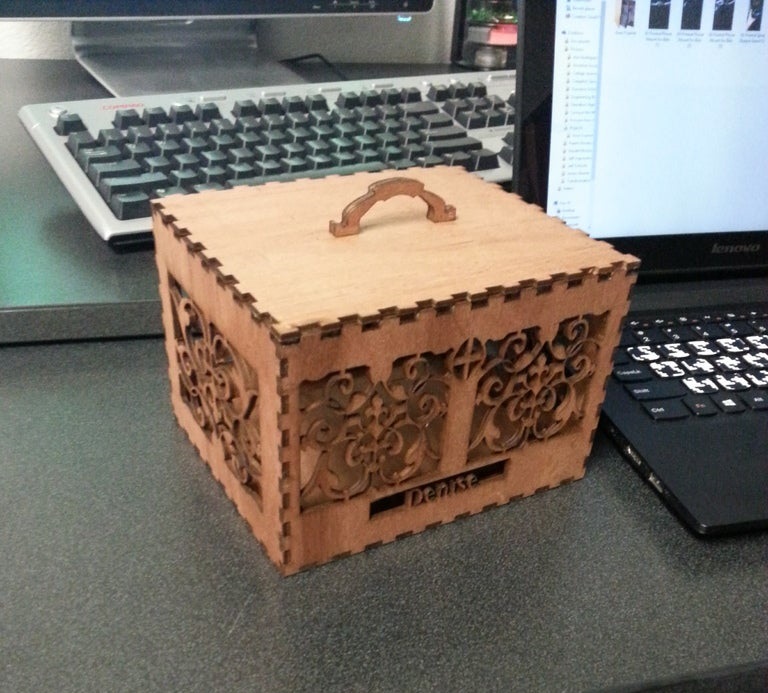 Laser Cut Decorative Wooden Box Template Free AI File