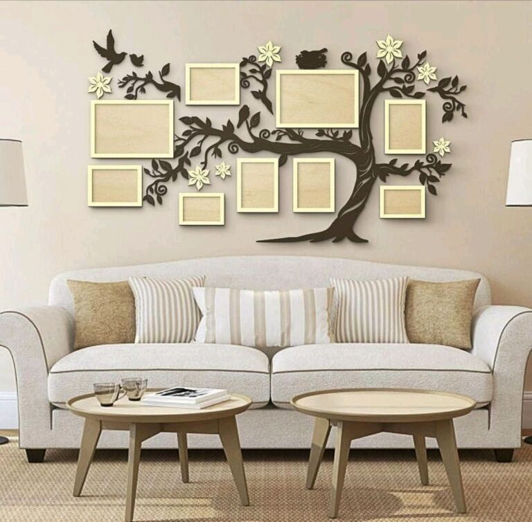 Laser Cut Family Tree With Photo Frames Free CDR Vectors Art
