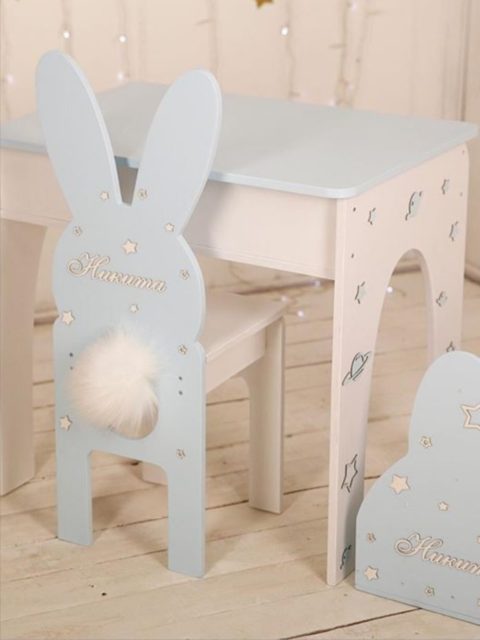 Laser Cut Rabbit Chair Bunny Chair Nursery Furniture For Kids Free CDR Vectors Art