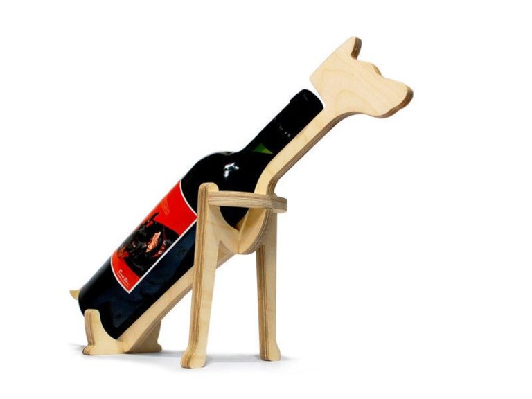 Laser Cut Dog Shape Animal Wine Bottle Holder Free CDR Vectors Art