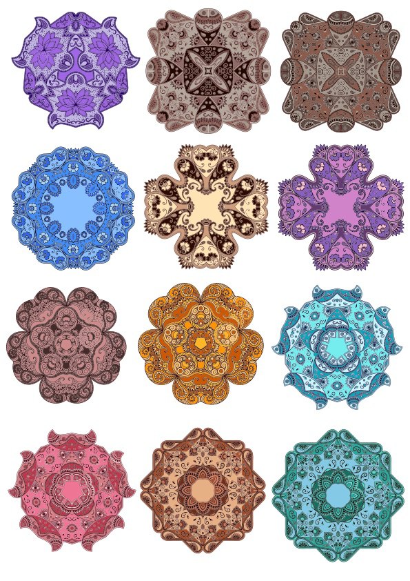 Laser Cut Mandala Vector Floral Mandala Set Ornament Free CDR Vectors Art