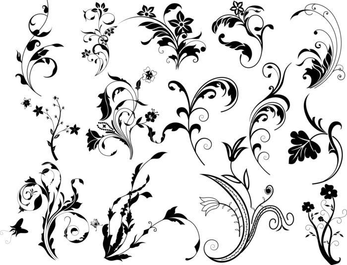 Swirl Floral Vectors Set Free AI File