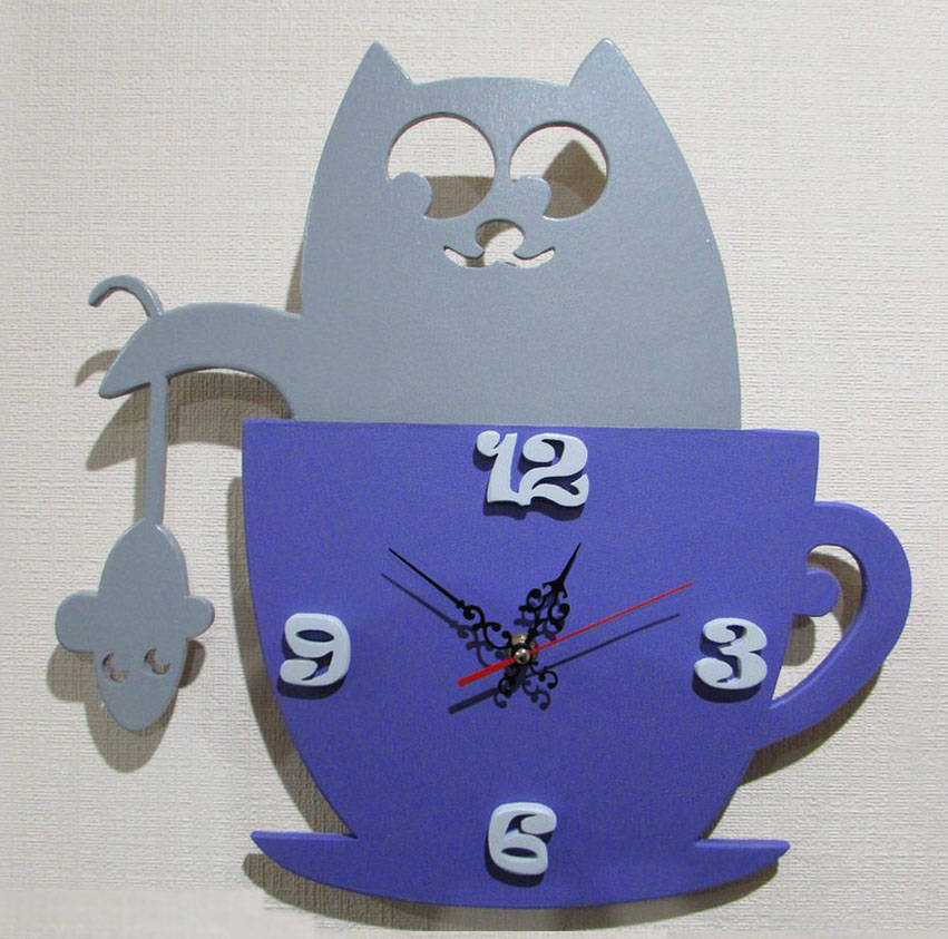 Cats And Mice Children Wall Clock Laser Cut Vectors Free CDR Vectors Art