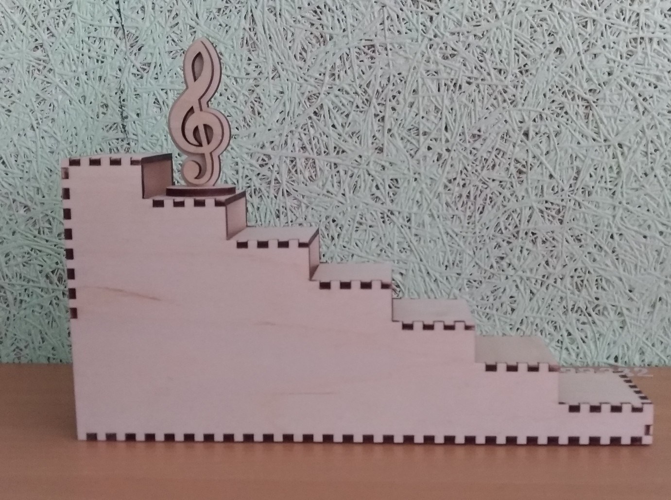Wooden Ladder Stair Step Display Stand Laser Cutting Template Vectors Free CDR Vectors Art