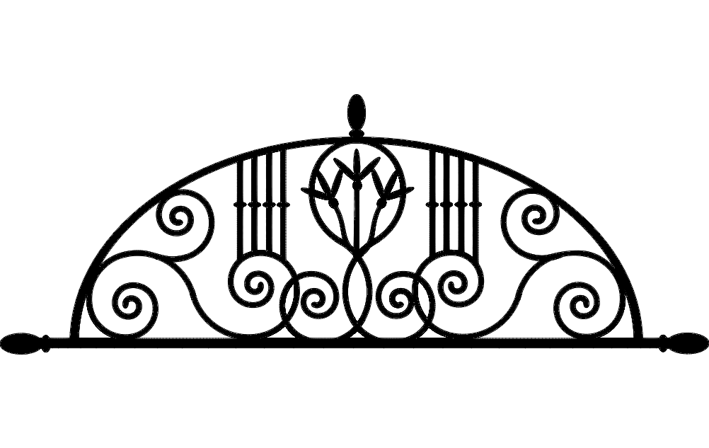 Laser Cut Ironwork Arch Floral Free DXF File