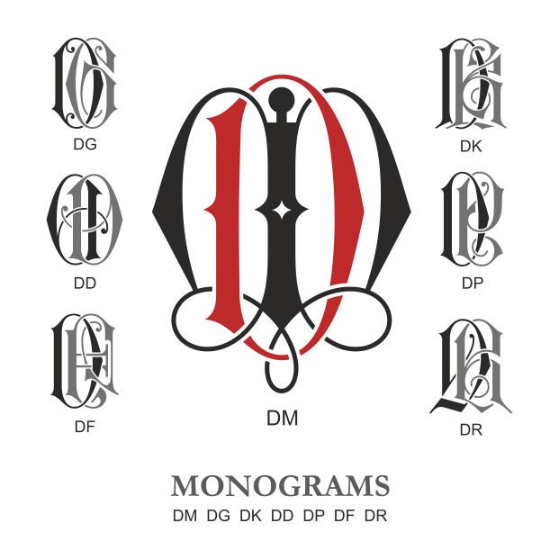 Monogram Vector Large Collection Dm Free DXF File