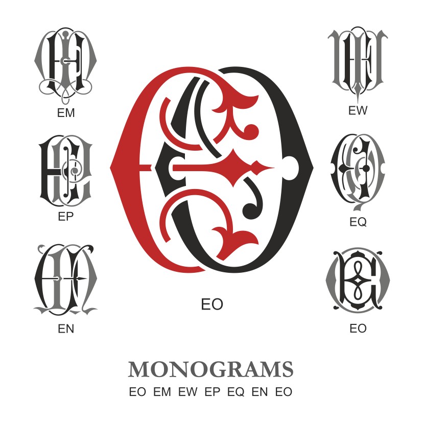 Monogram Vector Large Collection Eo Free DXF File