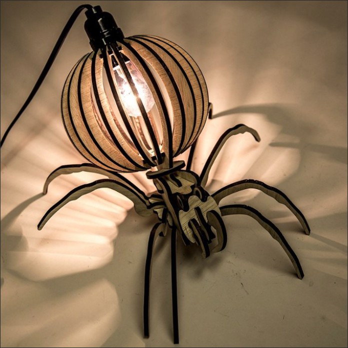 Desktop Lamp Layout Spider Decoration Free DXF File