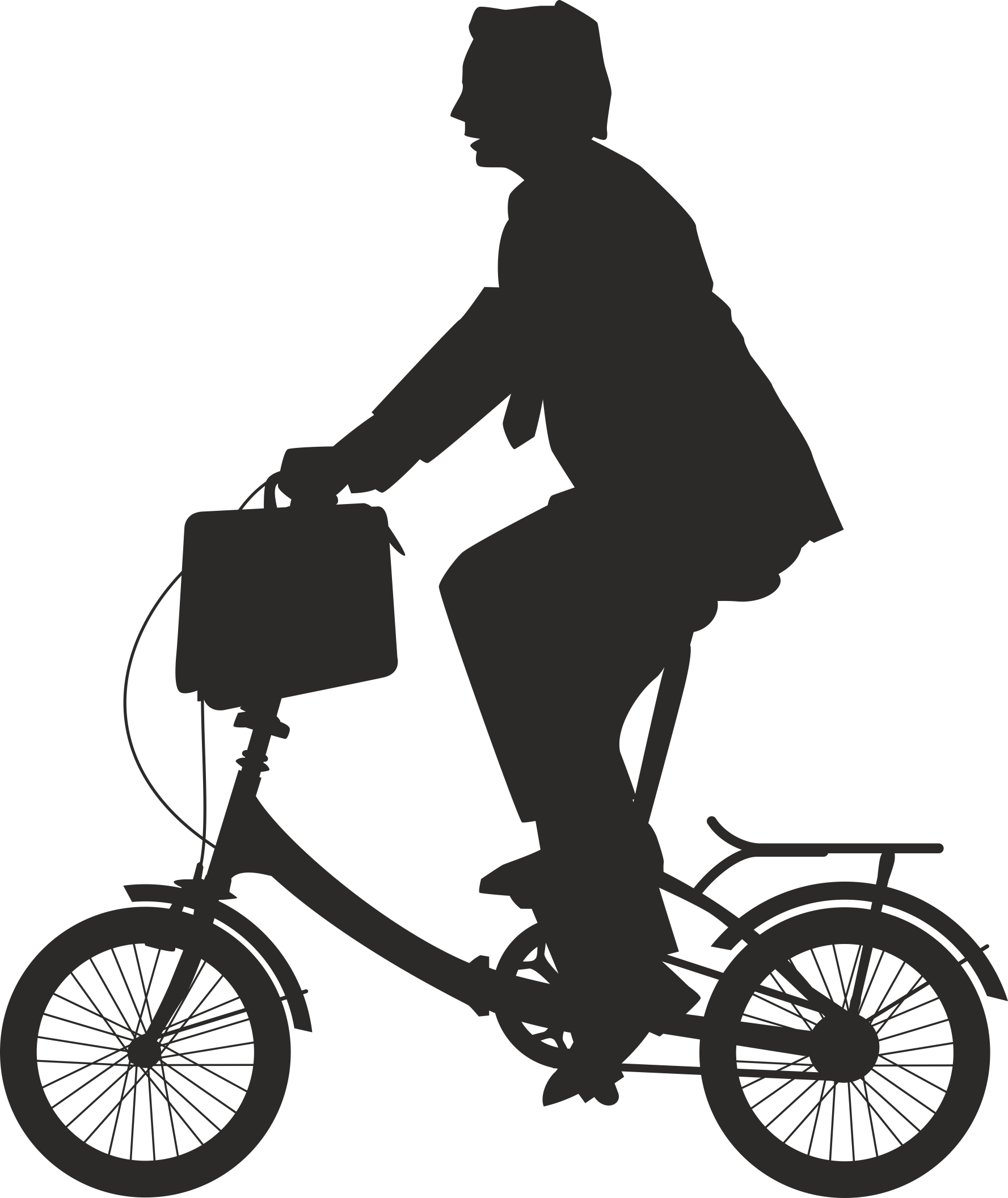 Silhouette Cyclist Collection Of Bicycle 11 Free DXF File