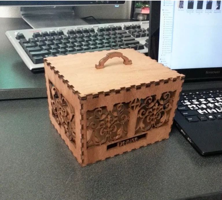 Laser Cut Decorative Wooden Box Free AI File