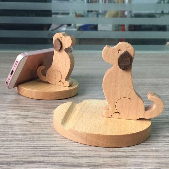 Puppy Phone Stand Cell Phone Holder Laser Cut Free CDR Vectors Art