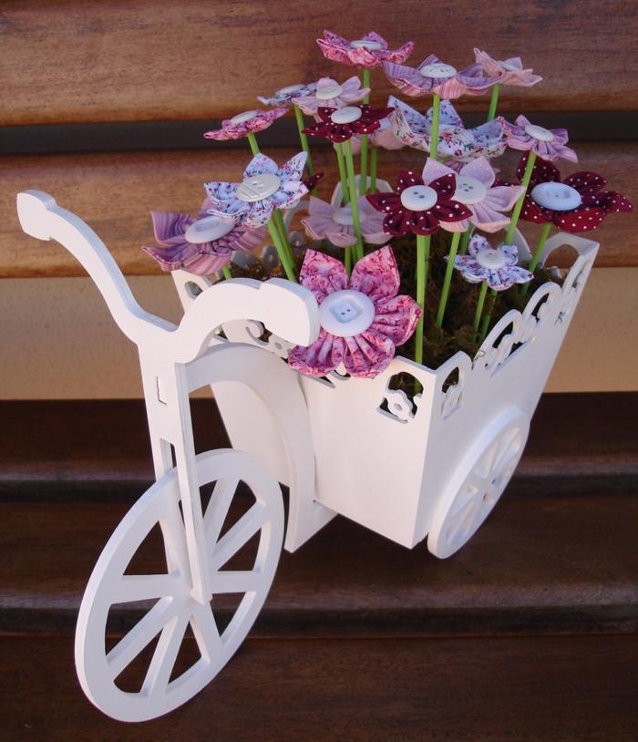 Laser Cut Wooden Tricycle Bike Flower Basket Free CDR Vectors Art