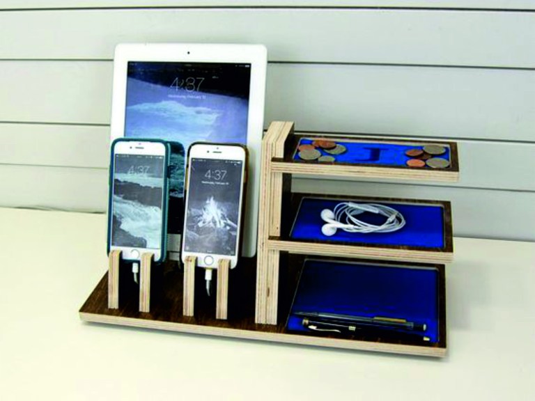 Organizer Stand For Devices For Laser Cutting Free CDR Vectors Art