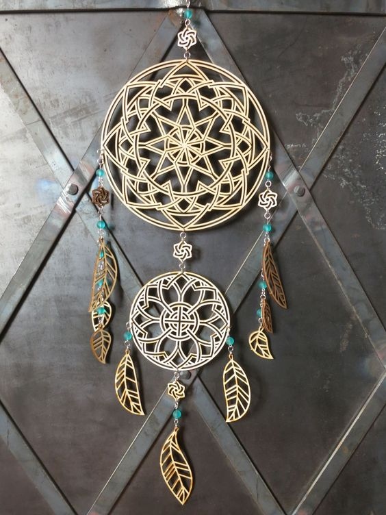 Indian Amulet Dreamcatcher Layout For Laser Cutting Free CDR Vectors Art