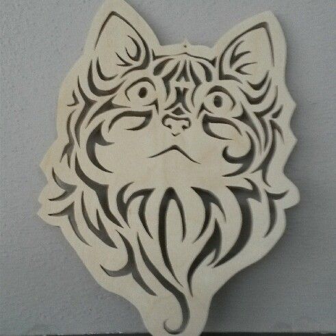 Laser Cut Cute Kitten Face Cat Stencil Free CDR Vectors Art