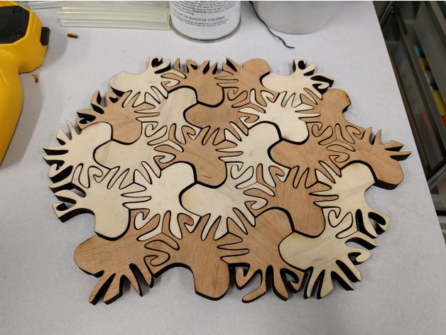 Tessellation Puzzle For Laser Cut Free CDR Vectors Art