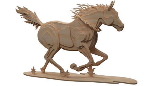 Wooden Horse For Laser Cut Free CDR Vectors Art