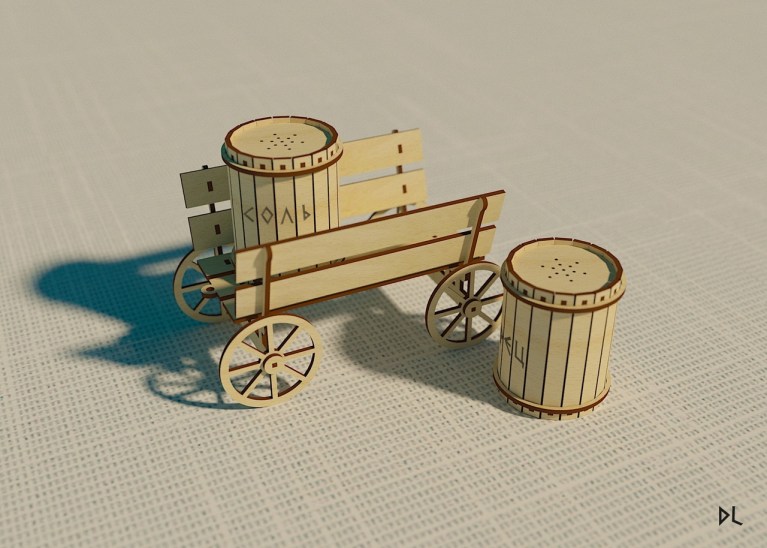 Cart With Barrel Drawings And Layouts For Laser Cutting Free CDR Vectors Art