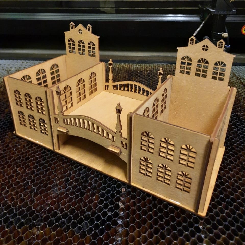 Desk Organizer Old Town Theme For Laser Cut Free CDR Vectors Art