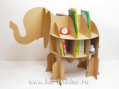 Elephant Cardboard Shelf For Laser Cut Free CDR Vectors Art