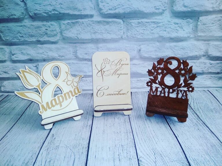 8 March Womens Day Gift Phone Stand For Laser Cut Free CDR Vectors Art
