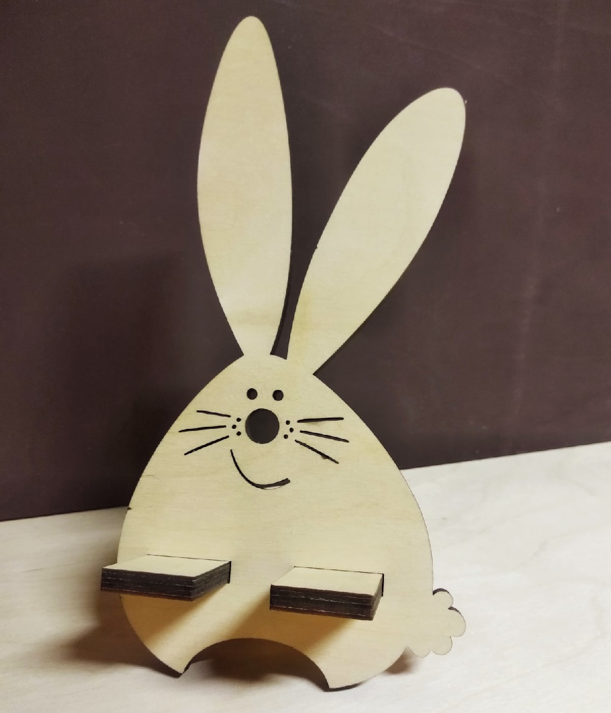 Cute Bunny Phone Stand For Laser Cut Free CDR Vectors Art