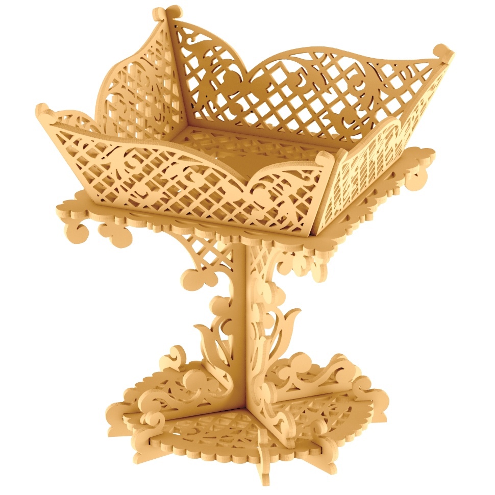 Decorative Wooden Fruit Tray Fruit Display Stand For Laser Cut Free DXF File