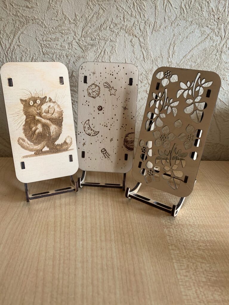 Mobile Phone Stand For 3 Mm Plywood Layout For Laser Cut Free CDR Vectors Art