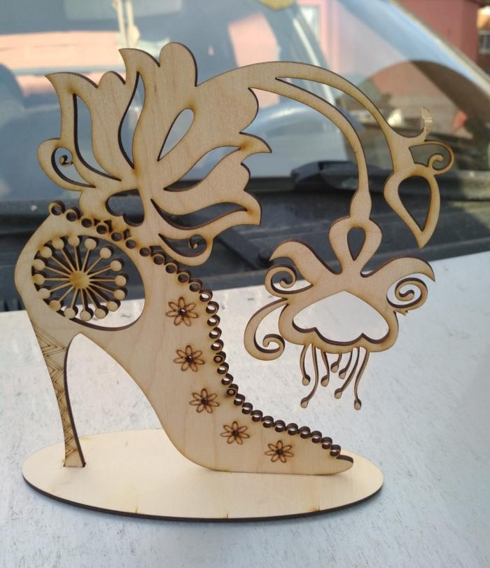Shoe Shaped Jewelry Stand For Laser Cut Free CDR Vectors Art