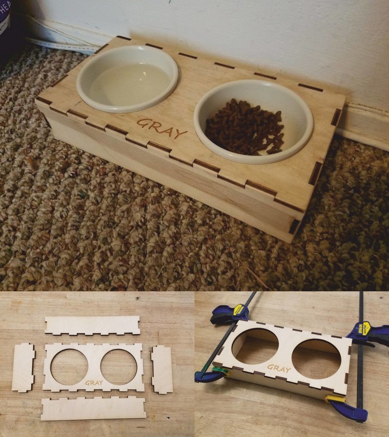 Pet Food Bowl Stand For Laser Cut Free DXF File