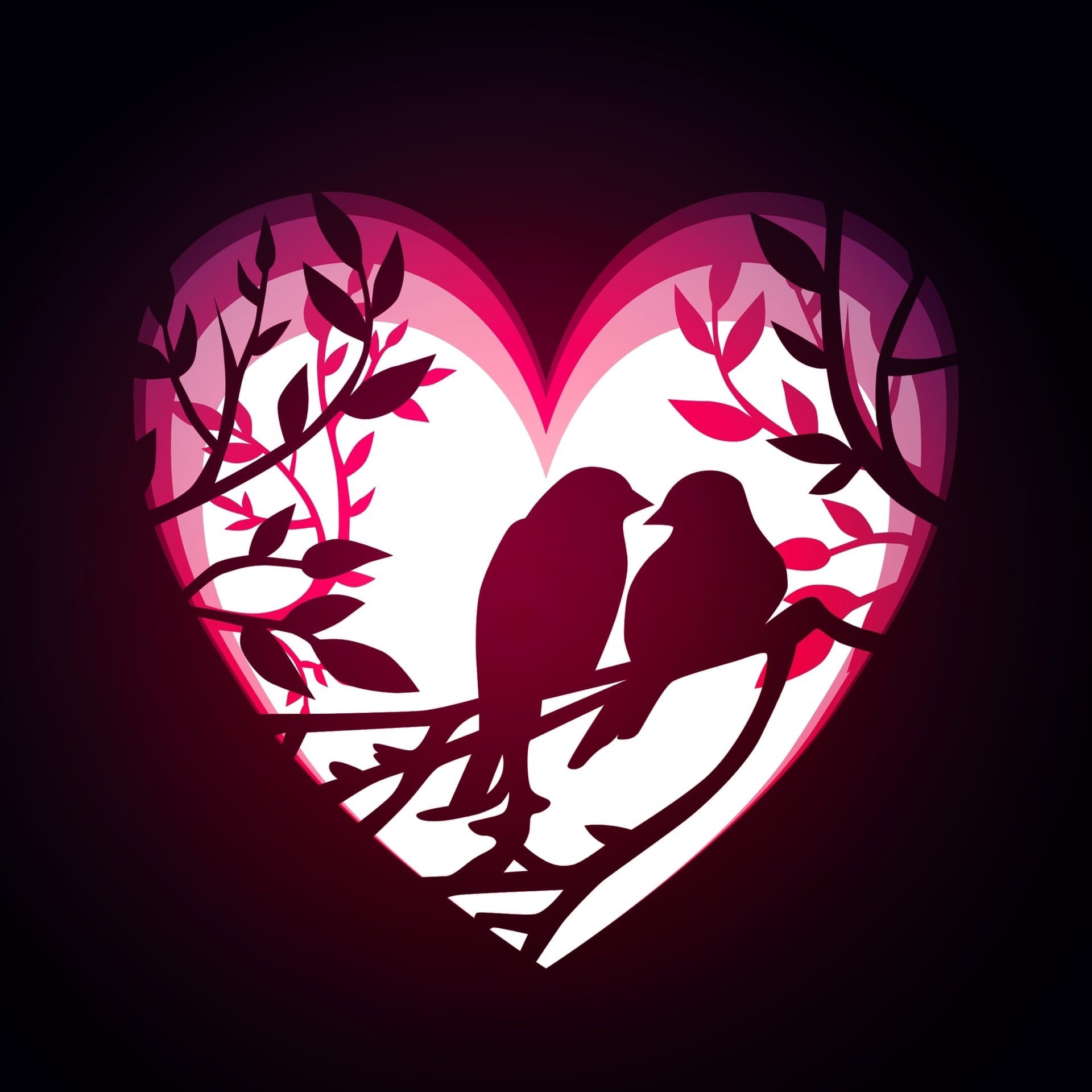 Love Birds Layered Decor For Laser Cutting Free DXF File