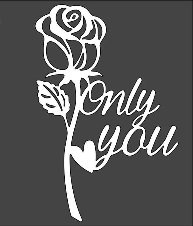 Only You Rose Wall Decor For Laser Cut Free CDR Vectors Art