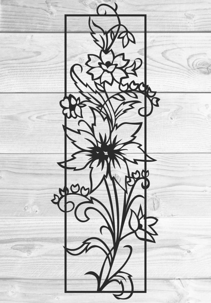 Vine Wall Decal Floral Wall Decor For Laser Cut Free CDR Vectors Art