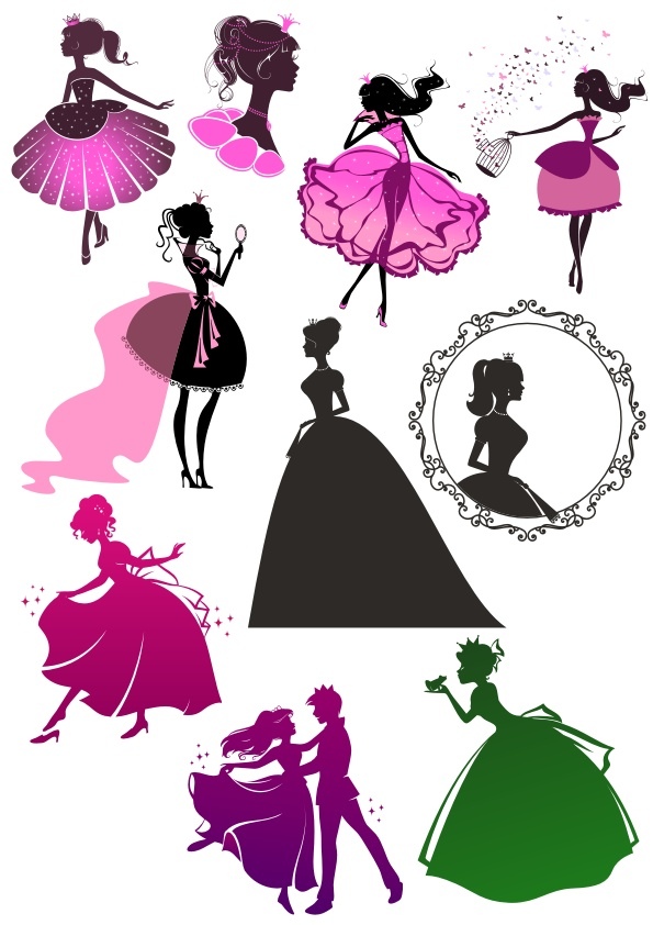 Wall Decal Sticker Princess Girl Beautiful Cinderella For Laser Cut Free CDR Vectors Art