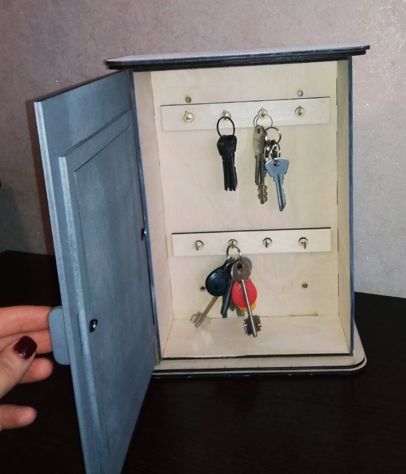 Key Cabinet Key Storage Box With Photo Frame For Laser Cut Free CDR Vectors Art