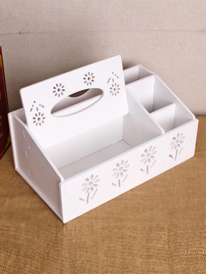 Tissue Box With Organizer For Laser Cut Free CDR Vectors Art