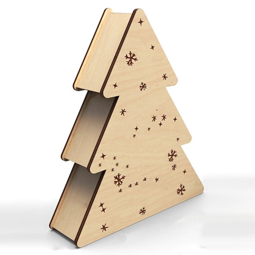 Tree Gift Box For Laser Cut Free CDR Vectors Art