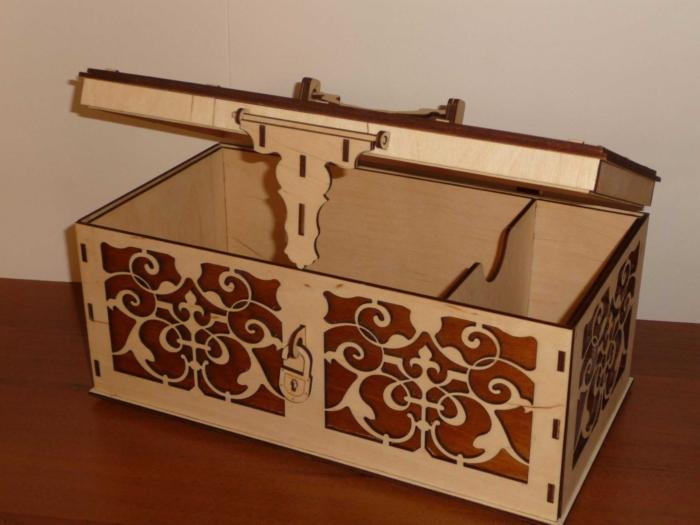 Wooden Box With Lid And Lock For Laser Cut Free CDR Vectors Art