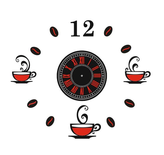 Coffee Clock Template For Laser Cut Free CDR Vectors Art