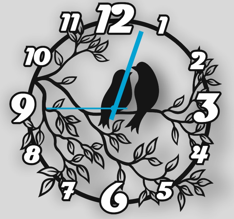 Floral Bird Clock For Laser Cut Free CDR Vectors Art