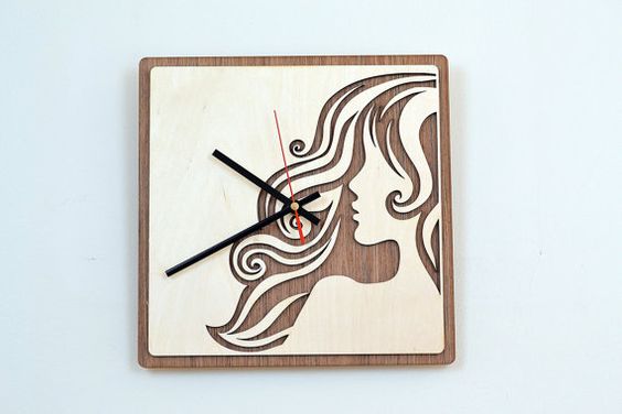 Wooden Wall Clock Home Decor For Laser Cut Free CDR Vectors Art
