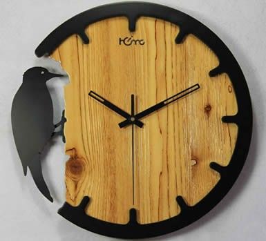 Woodpecker Wall Clock For Laser Cut Free CDR Vectors Art