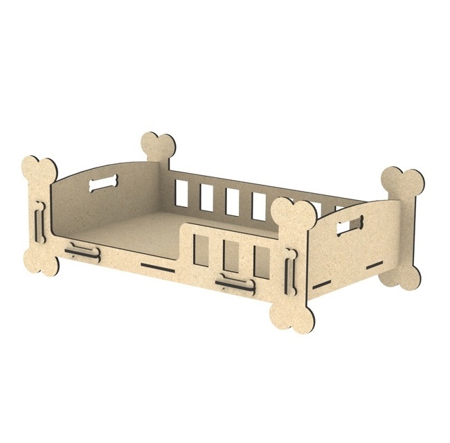 Cute Dog Bed Puppy Crib Pet Furniture For Laser Cut Free CDR Vectors Art