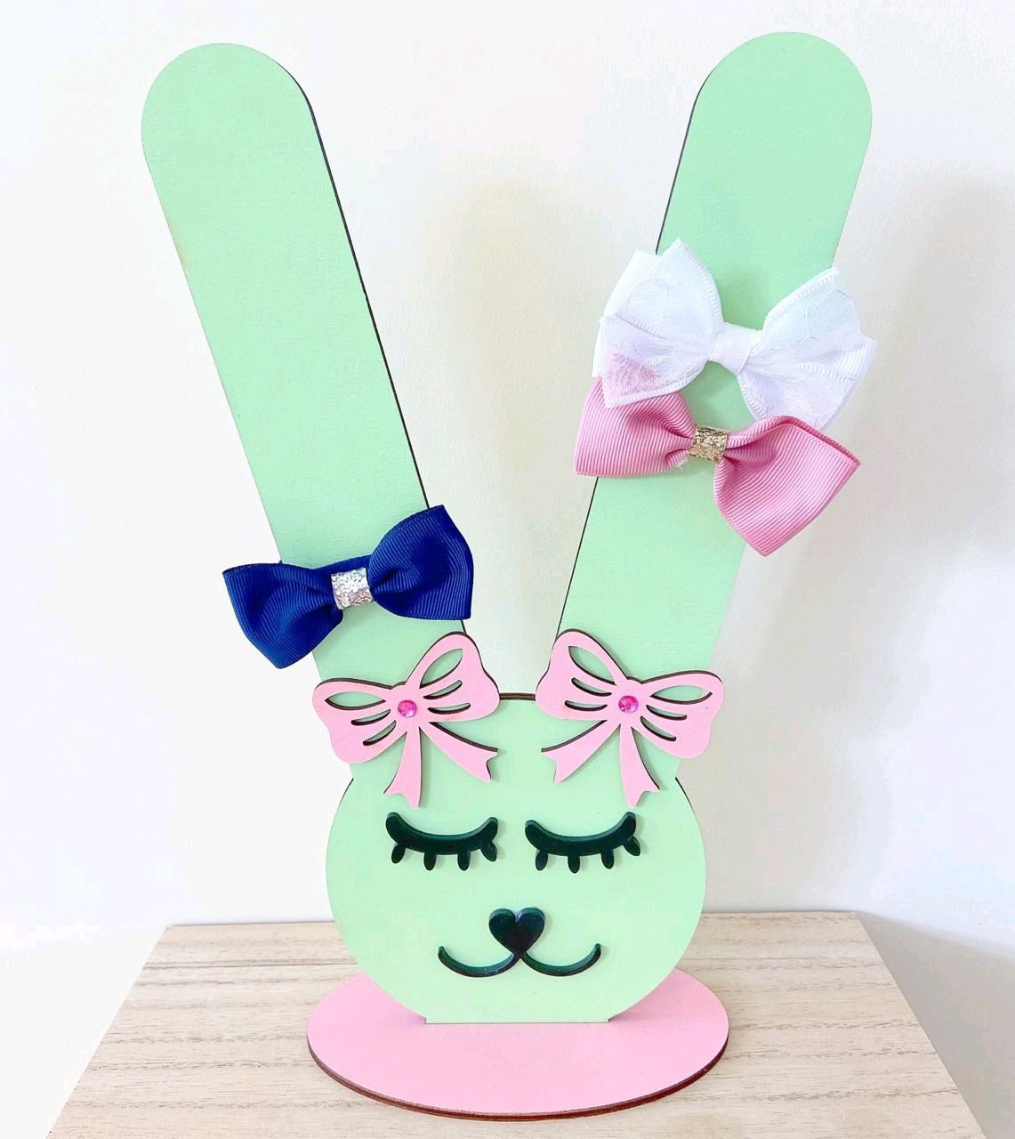 Cute Bunny Scrunchie Holder Hair Tie Rubber Band Stand For Laser Cut Free CDR Vectors Art