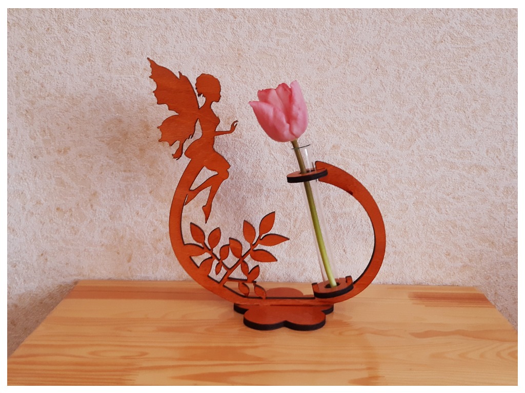 Flower Holder With Fairy For Laser Cut Free CDR Vectors Art