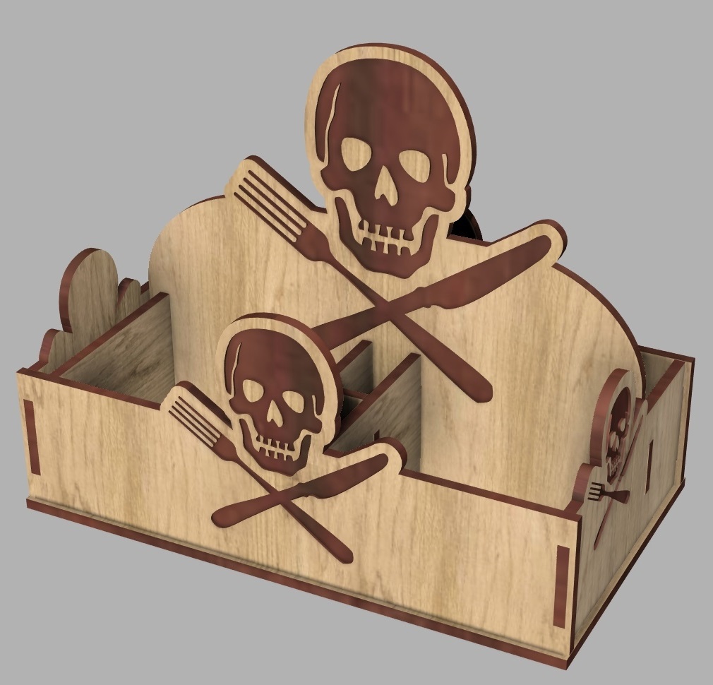 Pirate Napkin Holder For Laser Cut Free CDR Vectors Art
