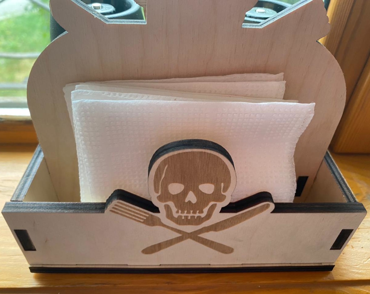 Pirate Napkin Holder With Salt And Pepper Shakers For Laser Cut Free CDR Vectors Art